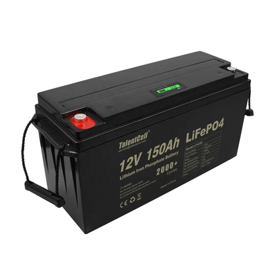 Bateria de fosfato de ferro de lítio 150ah lifepo4 células 12v display LED