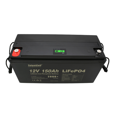 Bateria de fosfato de ferro de lítio 150ah lifepo4 células 12v display LED