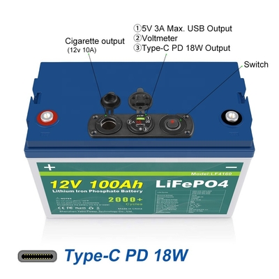 100ah Lifepo4 12v Baterias Solar Bms BARCOS UPS Carrinhos de Golfe
