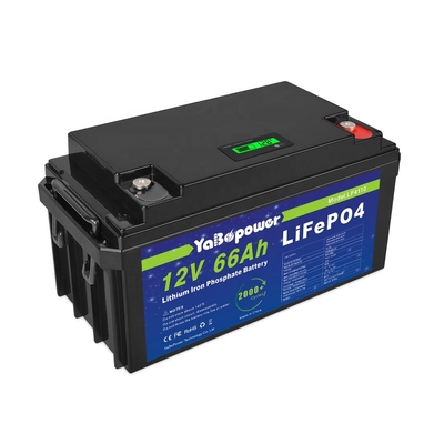 Bateria recarregável de carro 12v 66Ah Lifepo4 de grande capacidade