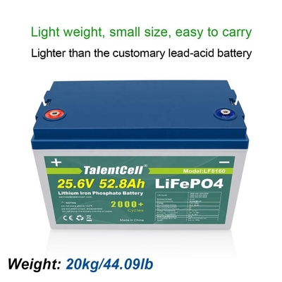 25,6v 52ah 50ah 24v Lifepo4 bateria de ciclo profundo solar 3000 ciclos