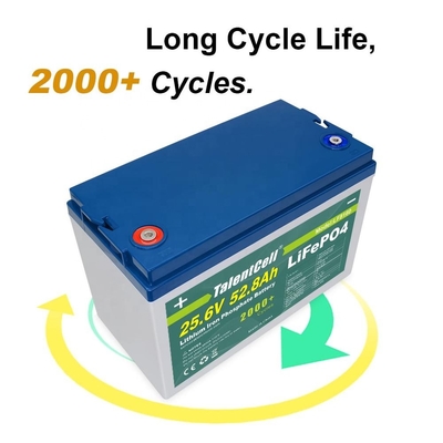 25,6v 52ah 50ah 24v Lifepo4 bateria de ciclo profundo solar 3000 ciclos