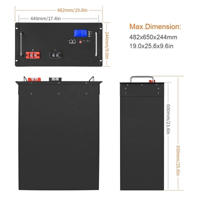 Bateria de fosfato de lítio 48v Lifepo4 Bms 48v substituir sistema solar de chumbo-ácido