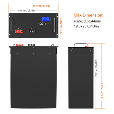 Bateria Bms 100ah 48 Volt Lifepo4 48V 200ah Bateria Solar de Íons de Lítio