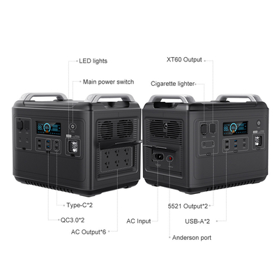 Central elétrica portátil LiFePO4 para ar condicionado geladeira casa 2000 w Lifepo4 ups gerador solar