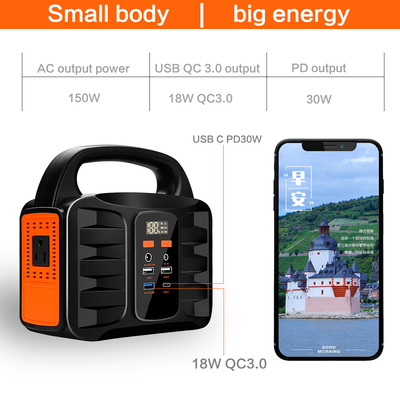 Bateria de carro portátil gerador solar 150 W industrial