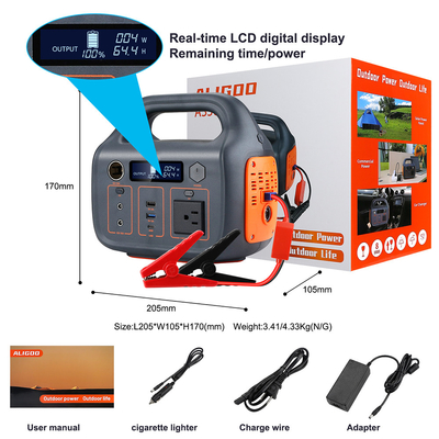 Casa 110 v 220 v gerador solar de acampamento 300 w estação de energia portátil ao ar livre com partida do carro