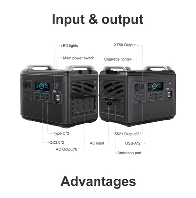 Ups Lithium Portable Power Station Lifepo4 Solar 2000W 1000 Watt Bidirecional Rápido