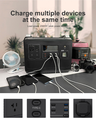 Ups Lithium Portable Power Station Lifepo4 Solar 2000W 1000 Watt Bidirecional Rápido