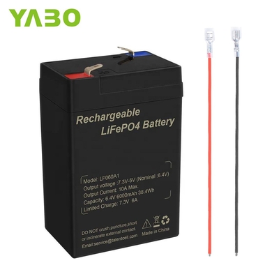 Bateria de lítio de ciclo profundo 6Ah 6V Lifepo4 para brinquedos farol de bicicleta pára-choques carro