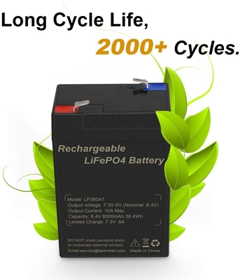 Bateria de lítio de ciclo profundo 6Ah 6V Lifepo4 para brinquedos farol de bicicleta pára-choques carro
