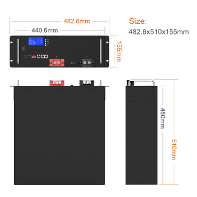 Lítio personalizado Ion Battery 50Ah 150Ah 200Ah 48V 100Ah LiFePO4 para o sistema solar