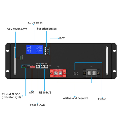 Lítio personalizado Ion Battery 50Ah 150Ah 200Ah 48V 100Ah LiFePO4 para o sistema solar