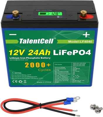 a bateria de lítio de 12v 24ah Lifepo4 embala a grande capacidade recarregável com exposição do LCD