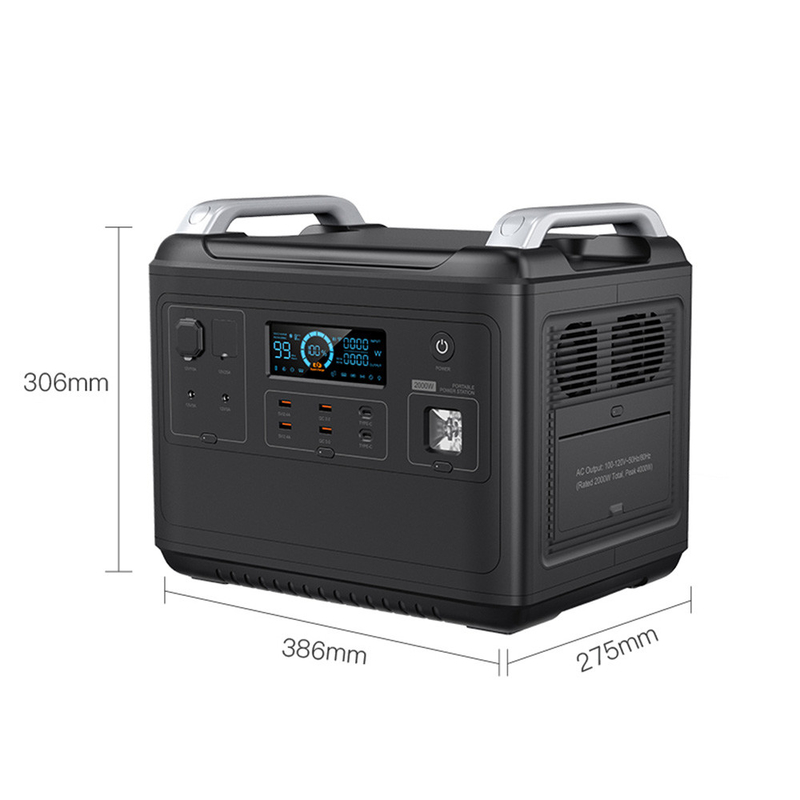 Novo gerador de energia MPPT entrada bidirecional 2000W quick lifepo4 estação de energia portátil 2000w